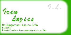 iren lazics business card