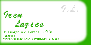 iren lazics business card